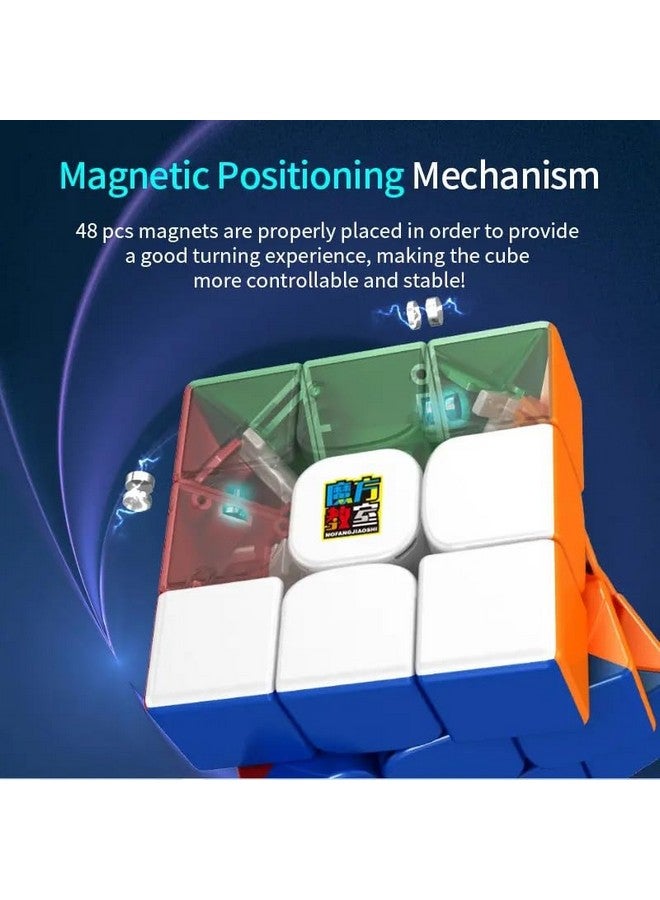 D ETERNAL D ETERNAL MoYu Meilong Magnetic Cube 3x3 3M Stickerless Magic Speed Magnet Cube Puzzle Game Toy for Kids Boys & Girls, Multicolor - Image 3