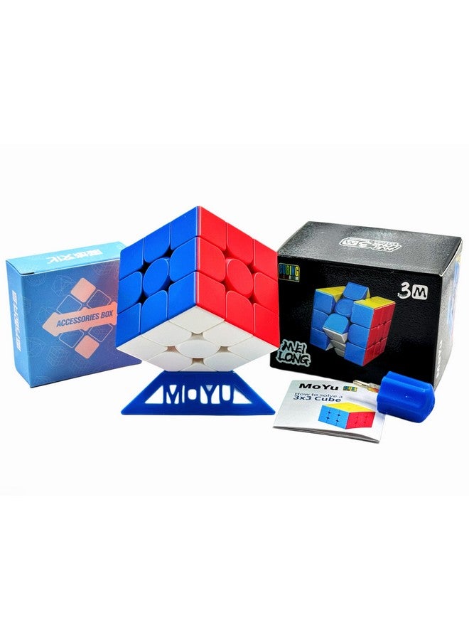D ETERNAL D ETERNAL MoYu Meilong Magnetic Cube 3x3 3M Stickerless Magic Speed Magnet Cube Puzzle Game Toy for Kids Boys & Girls, Multicolor - Image 1