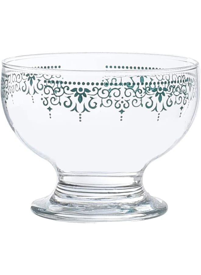 Dimlaj Veil Printed Finest Durable Glass Ice Cream Bowl Set, 3 Pieces - Image 3