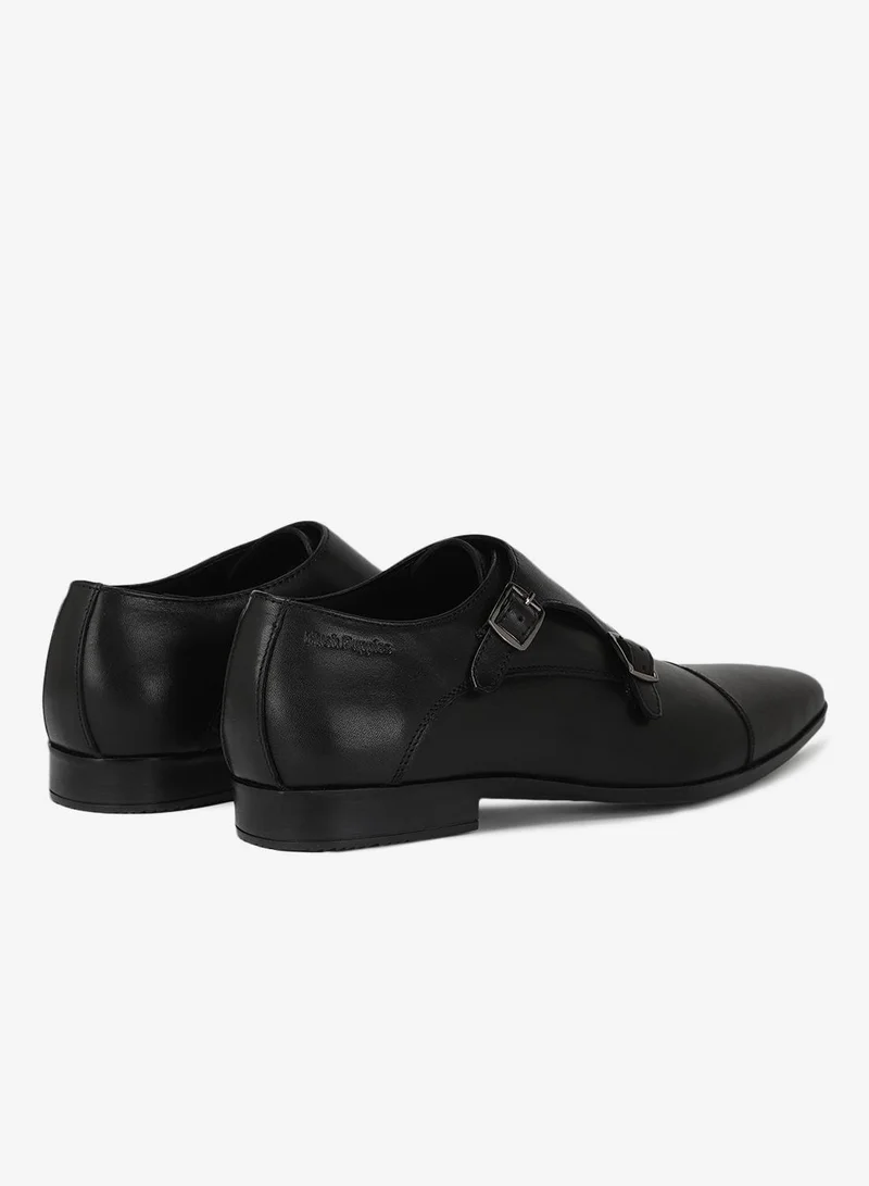Hush Puppies Leather Monk Strap Shoes
