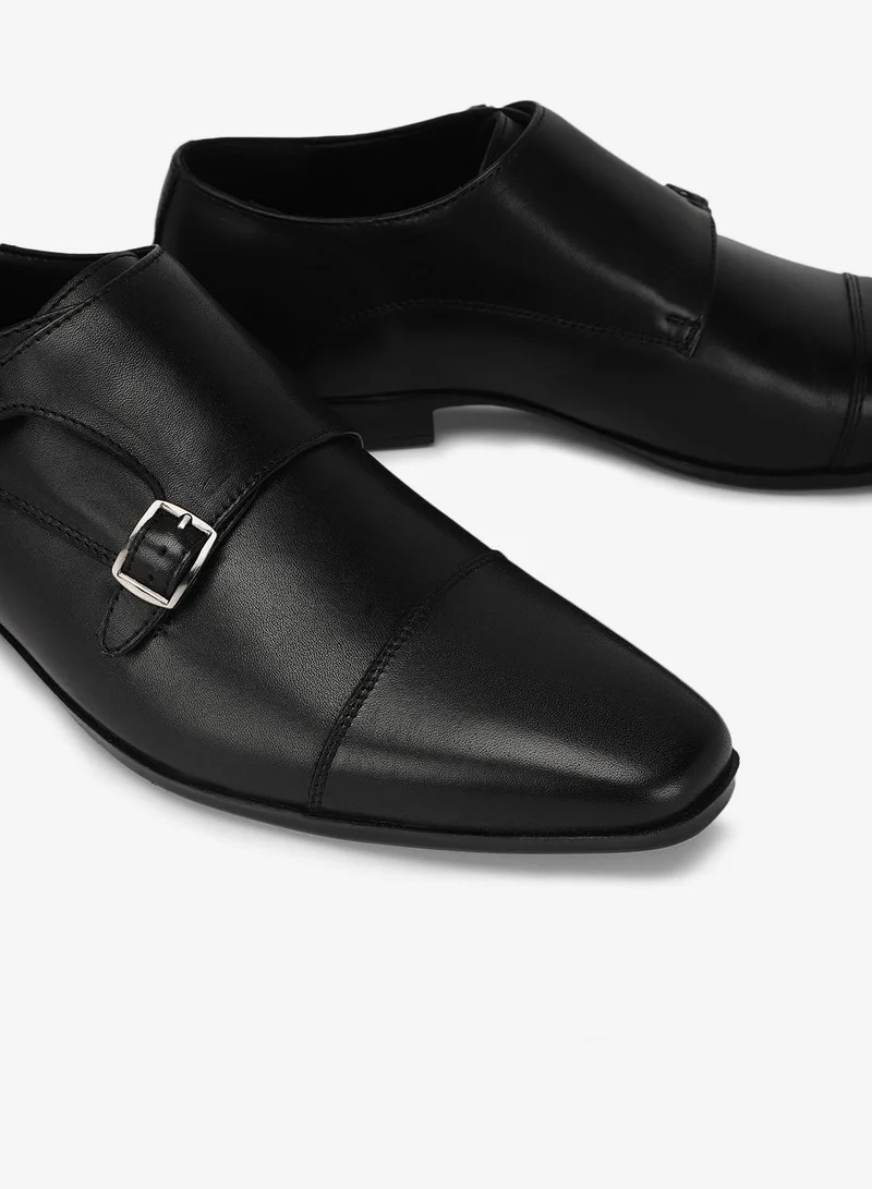 Hush Puppies Leather Monk Strap Shoes
