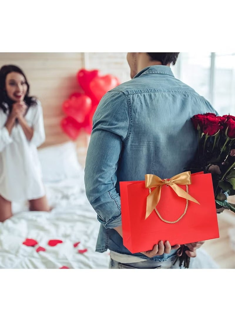 6Pcs Gift Bags, Small Favor Bags, with Handles and Bow Ribbon, 11 x 3.9 x 7.9 inch Waterproof Colorful Paper Gift Bags, for Baby Shower, Birthday, Wedding, Party, Festival, Holiday, 6 Colors - Image 4