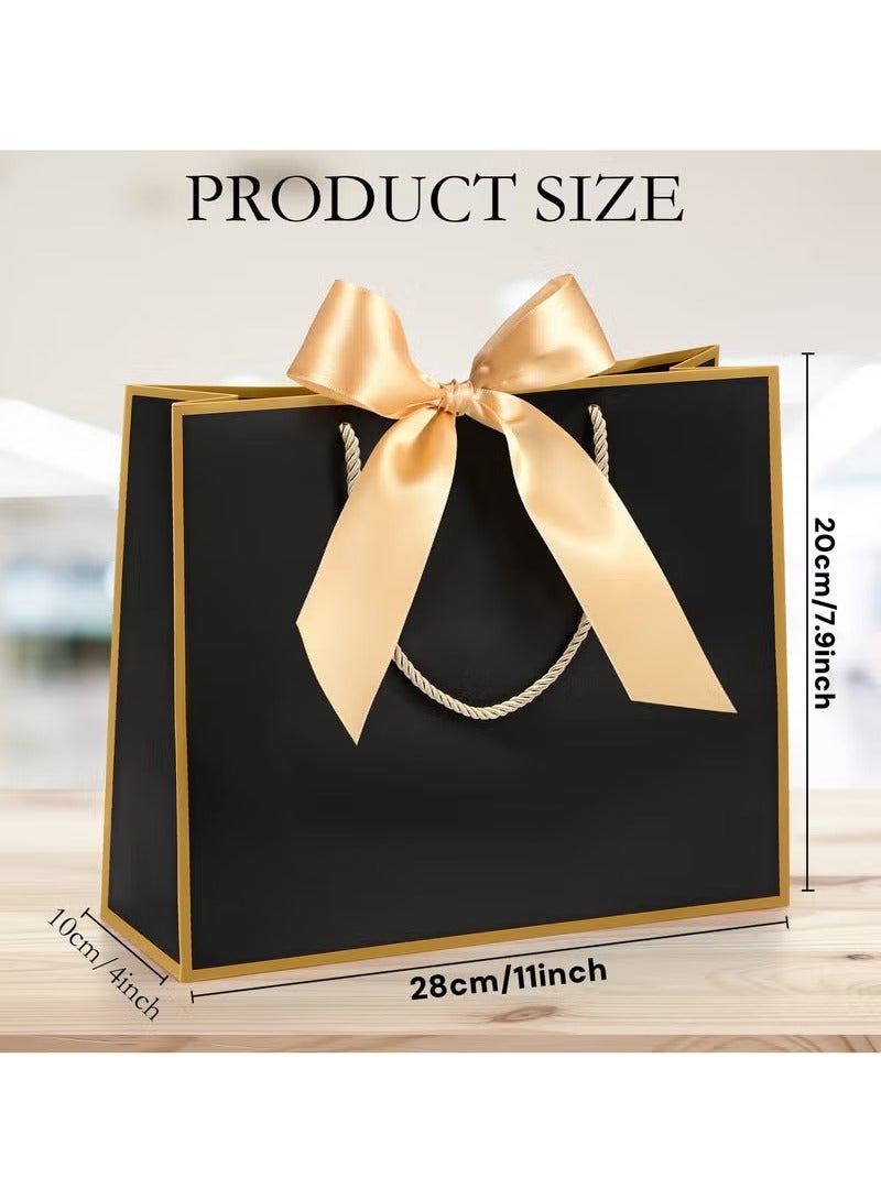 6Pcs Gift Bags, Small Favor Bags, with Handles and Bow Ribbon, 11 x 3.9 x 7.9 inch Waterproof Colorful Paper Gift Bags, for Baby Shower, Birthday, Wedding, Party, Festival, Holiday, 6 Colors - Image 5