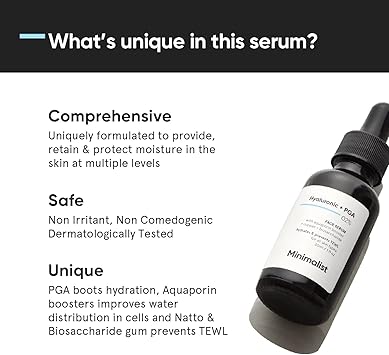 MINIMALIST Minimalist 2 Hyaluronic Acid PGA Serum for Intense Hydration Glowing Skin Fines Lines Daily Hydrating Face Serum For Women Men with Dry Normal Oily Skin Transparent 30 ml Pack of 1  - Image 3