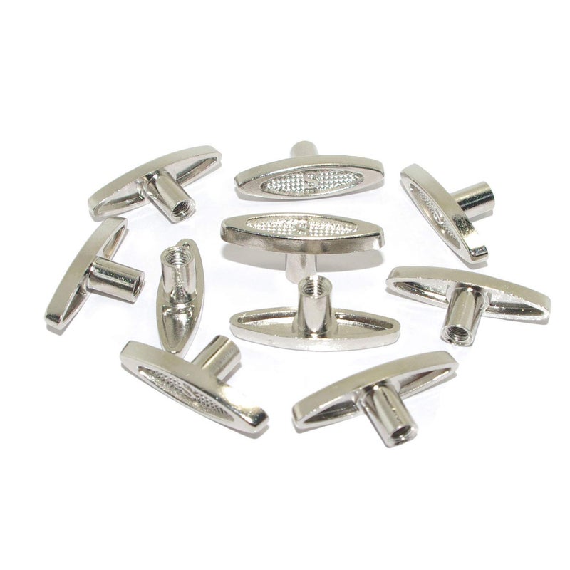 Pursuestar Pursuestar 10Pcs 8mm 035 Silver Metal Winder TBar Replacement Winding Keys for Windup Jewelry Music Box Kit