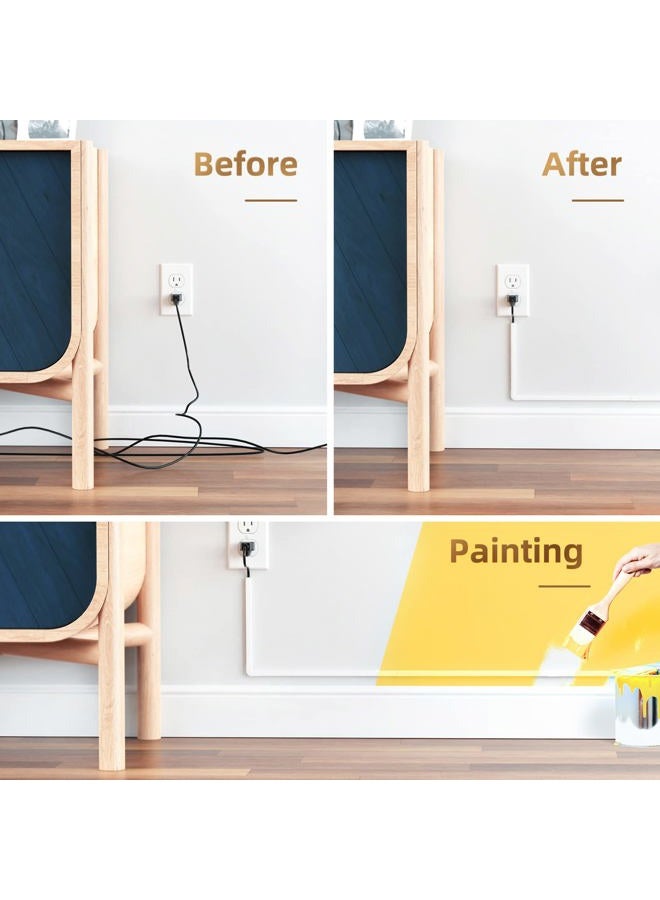 Delamu Cord Hider, Cord Covers for Wires on Wall, One-Cord Cable Hider, Self-Adhesive Wire Hiders Wire Covers for TV Cords on Wall, Easy Mount Cable Cover Management Kit, 6X W0.59 H0.4in, White - Image 3