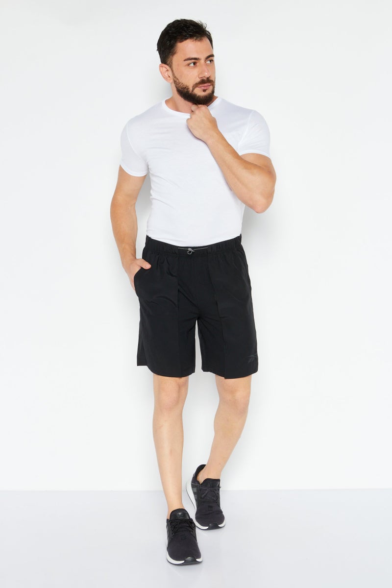 Reebok Men Sportswear Fit Brand Logo Training Shorts, Black - Image 2