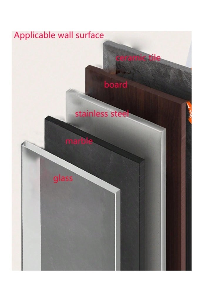 OASIS-TH - 6 Piece Adhesive Curtain Rod Holder, Shower Curtain Rod Mount Holder for Wall Adhesive Shower Rod Tension Retainer,Transparent Tension Bracket, No Drilling - Image 1