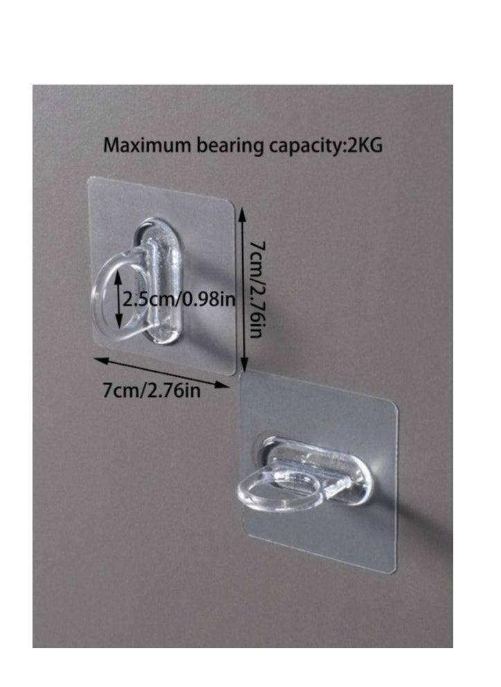 OASIS-TH - 6 Piece Adhesive Curtain Rod Holder, Shower Curtain Rod Mount Holder for Wall Adhesive Shower Rod Tension Retainer,Transparent Tension Bracket, No Drilling - Image 1