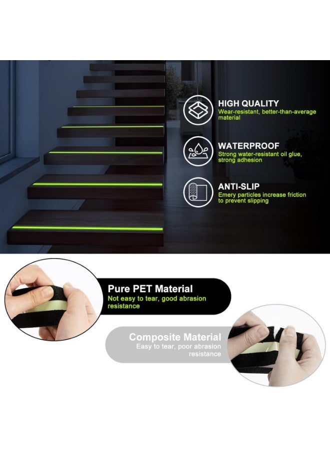 Anti Skid Tape with Glow in The Dark, Heavy Duty Stair Safety Strips Non Slip Tape for Outdoor or Indoor Steps, 2 Inch x 16.4 Feet - Image 2