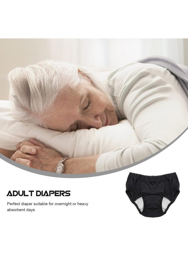 klarako Waterproof Incontinence Underpants Incontinence Briefs Ultra Adult Diapers Pull- on Plastic Pants for Elderly Adult Men Women Dark Grey L  - Image 1