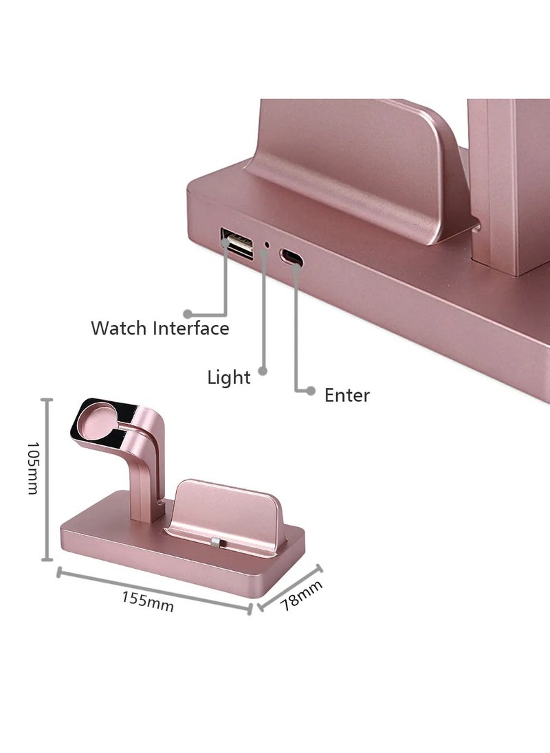 Rubik - 2 in 1 Wireless Charging Dock Holder Charging Base Wireless Charging Stand for iPhone iWatch Rose Gold - Image 1