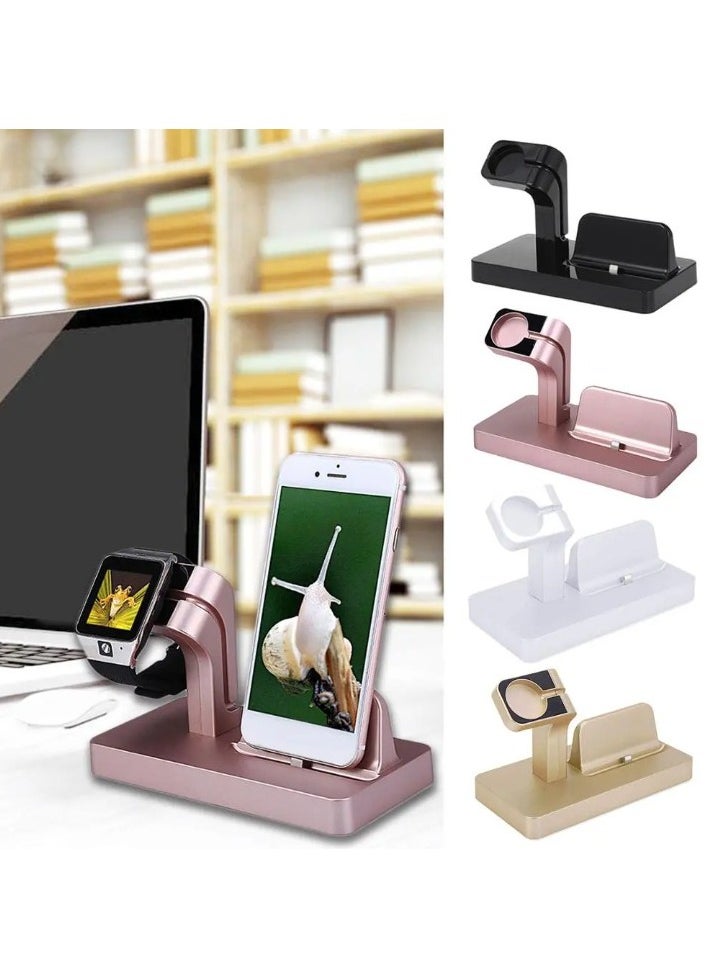 Rubik - 2 in 1 Wireless Charging Dock Holder Charging Base Wireless Charging Stand for iPhone iWatch Rose Gold - Image 1