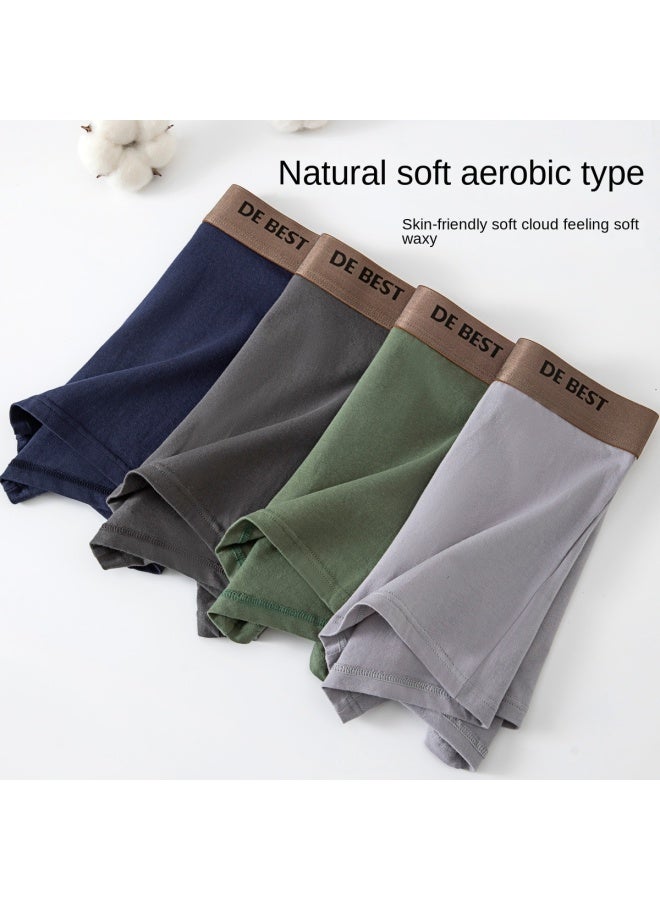 Top melon Cotton Antibacterial Crotch】4 Pairs Of Light Luxury Thin Breathable Men's Underwear For Teen Boys, Boxer Briefs - Image 4