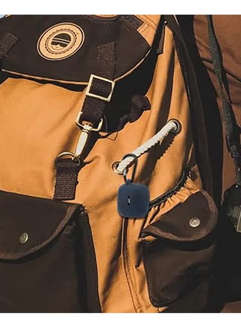 Case for JBL Tune Flex, Shockproof Silicone Cover Earphone Pouch With Carabiner (Black) - Image 5