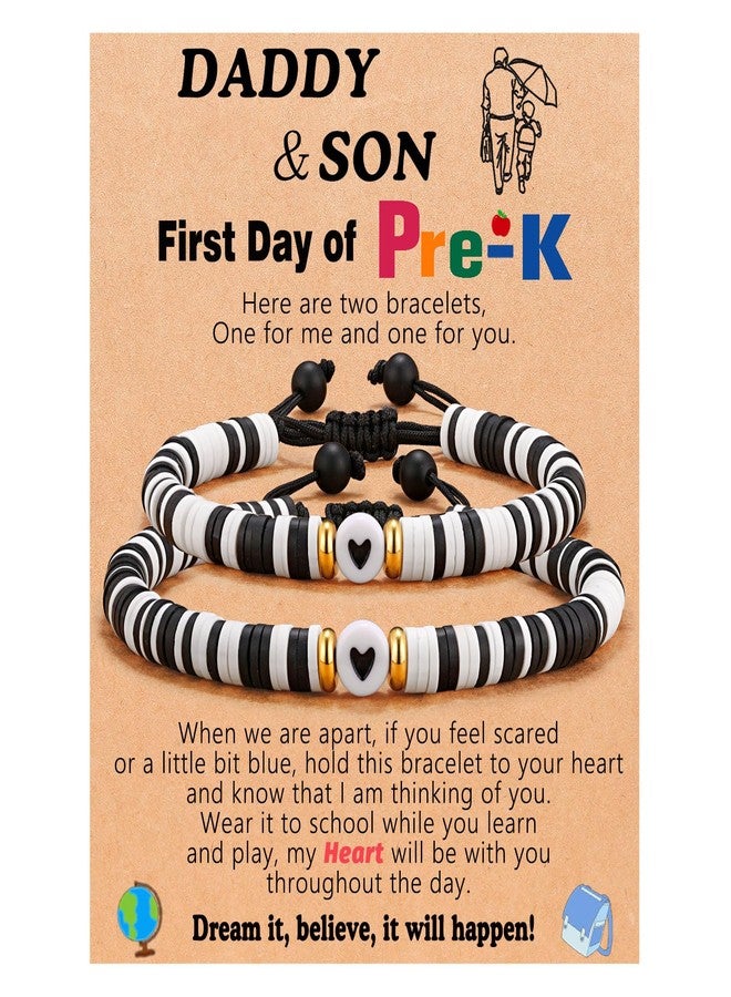 UPROMI First Day of Pre K Preschool Bracelet, Back to School Bracelet Dad and Son Matching Bracelets, Suitable for Ages Three and Up - Image 1