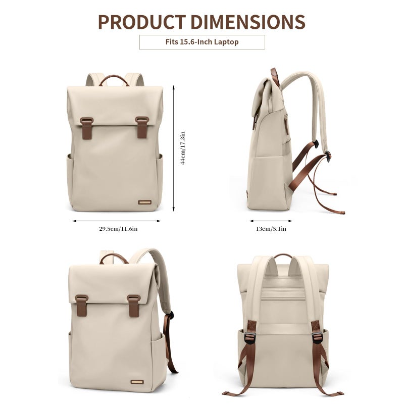 GOLF QUALITYWomen Laptop Backpack Computer Backpacks Carry On Waterproof backpack Fits 15.6Inch Notebook Travel Commute College (Apricot) - Image 3