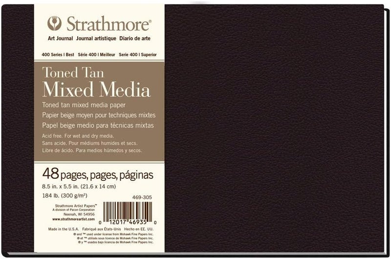 ستراث مور 1 Strathmore 469-408 دفتر فنون مختلطة بغلاف مقوى، 8.5 × 11 بوصة، رمادي ملون، 48 صفحة - Image 3