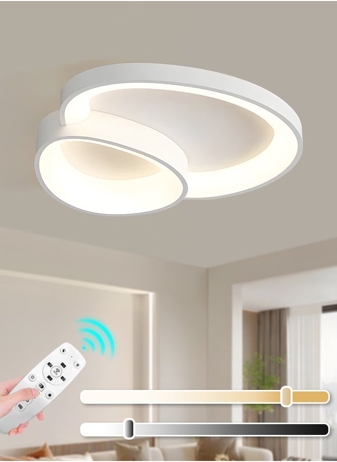 YATAI LIGHTING Modern LED Ceiling Light, 95cm, 36W, Remote Control Modern LED Dimmable 3000K-6000K, White Flush Mount Lighting Fixture for Bedroom, Living Room, Library  - Image 1