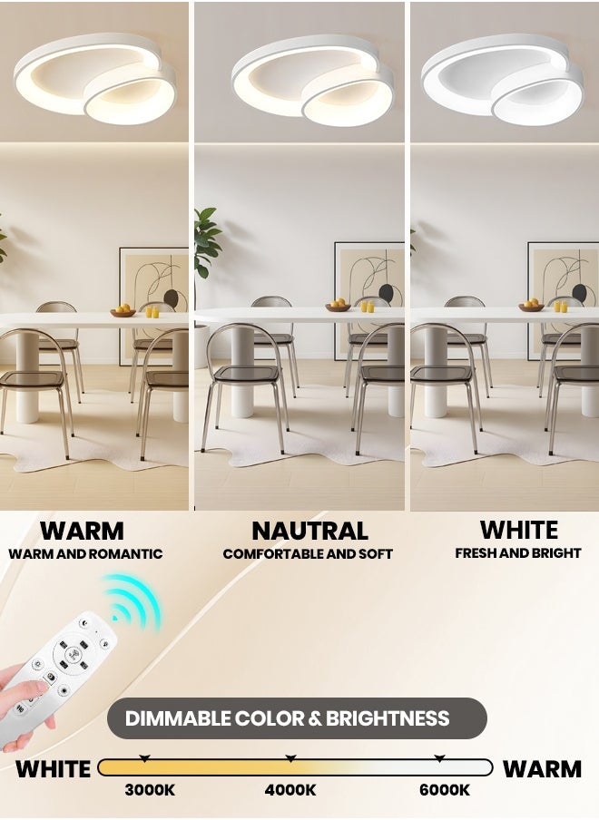 YATAI LIGHTING Modern LED Ceiling Light, 95cm, 36W, Remote Control Modern LED Dimmable 3000K-6000K, White Flush Mount Lighting Fixture for Bedroom, Living Room, Library  - Image 5