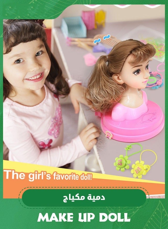 DURKU Styling Head Doll with Hair Accessories for Girls' Makeup Practice, Kids' Toy Kit for Hair Styling and Makeup Practice - Image 4
