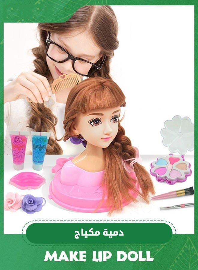 DURKU Styling Head Doll with Hair Accessories for Girls' Makeup Practice, Kids' Toy Kit for Hair Styling and Makeup Practice - Image 3