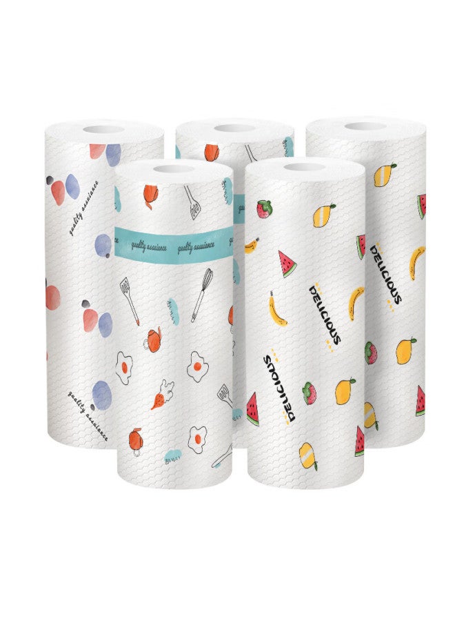 Snowdream Lazy Cleaning Cloth, Thickened Version, 50 Sheets * 5 Rolls, Wet And Dry Use, Kitchen Paper, Oil-absorbing Paper, Disposable Cleaning Cloth - Image 2