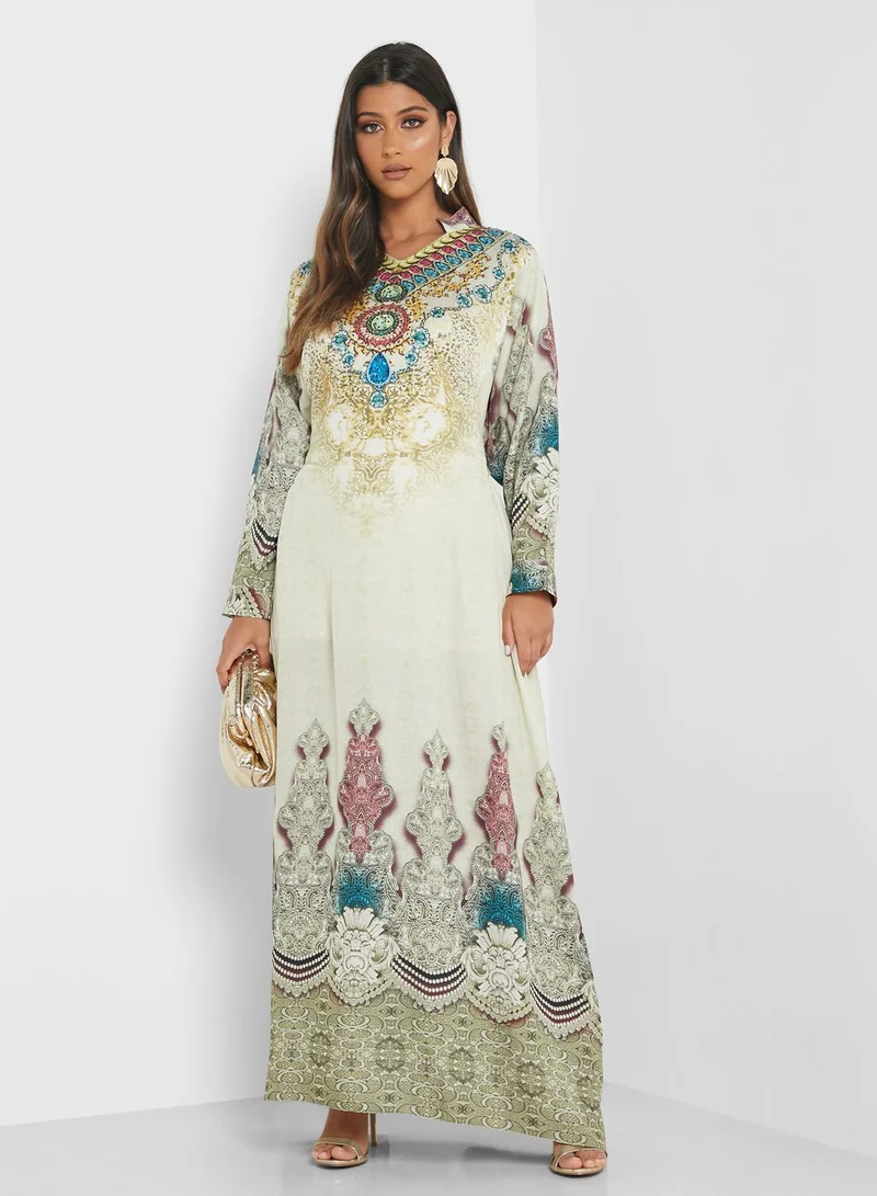 hayas closet Embellished Jalabiya