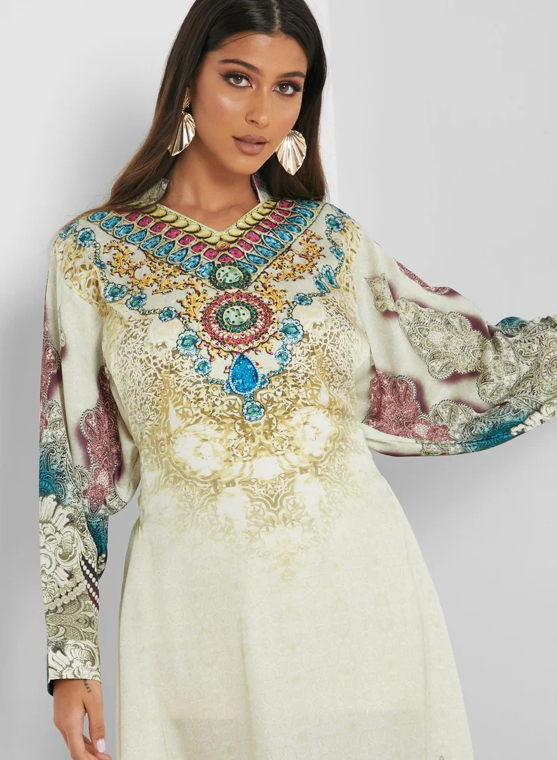hayas closet Embellished Jalabiya