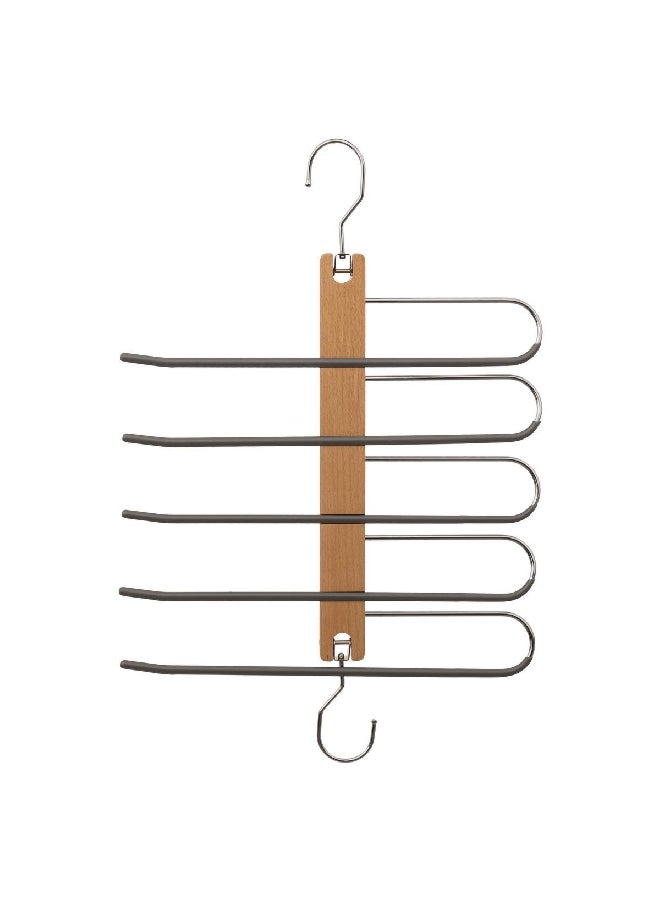 Five Simply Smart 5-Tier Wood and Metal Cloth Hanger Beige and Silver 48.4 x 32.5 x 1.2 cm 181303 - Image 2