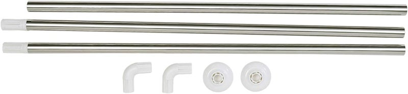 Adjustable U-Shaped Steel Shower Curtain Rod - Silver