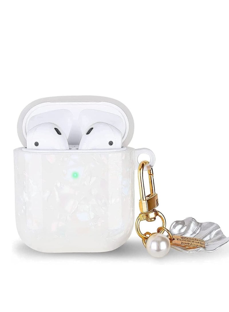Captaintech for Apple Airpods 1 2 Hard Case with Pearl and Shell. Glossy Beautiful Bluetooth Earphone Accessories Headphone Box (Airpod 1 2) - Image 1