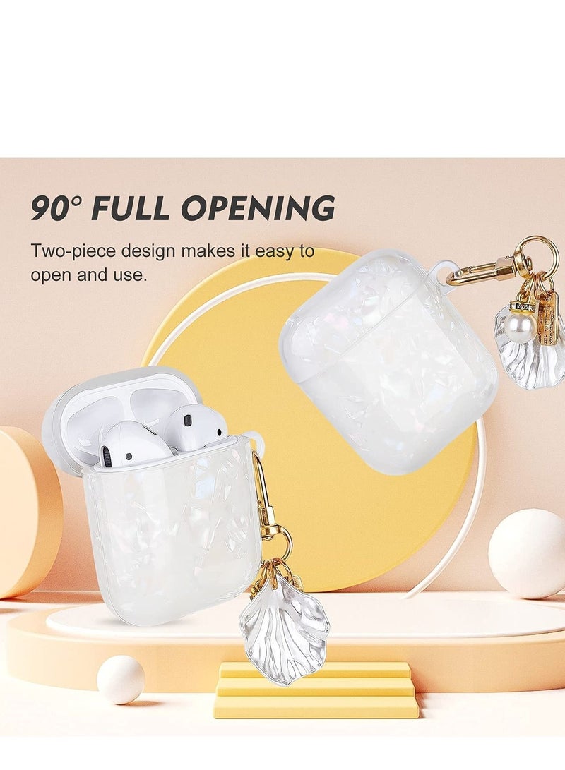 Captaintech for Apple Airpods 1 2 Hard Case with Pearl and Shell. Glossy Beautiful Bluetooth Earphone Accessories Headphone Box (Airpod 1 2) - Image 3