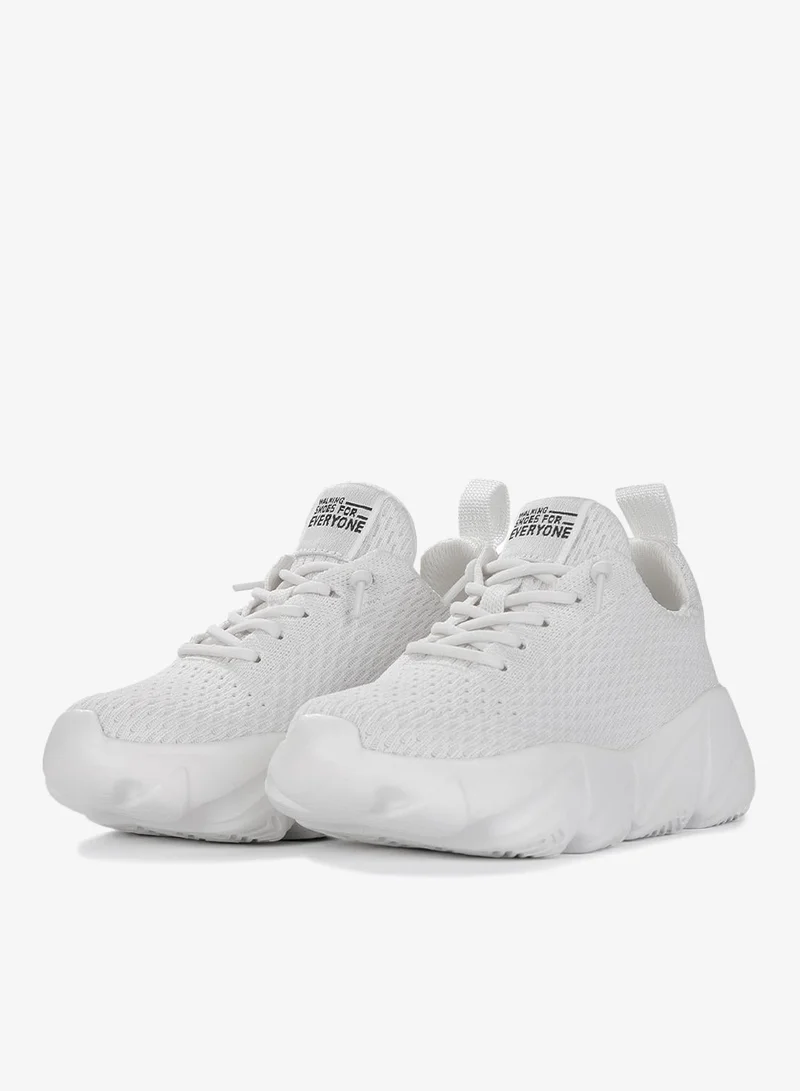 Duozoulu White Chunky Lightweight Walking Sneaker  | Best Price UAE