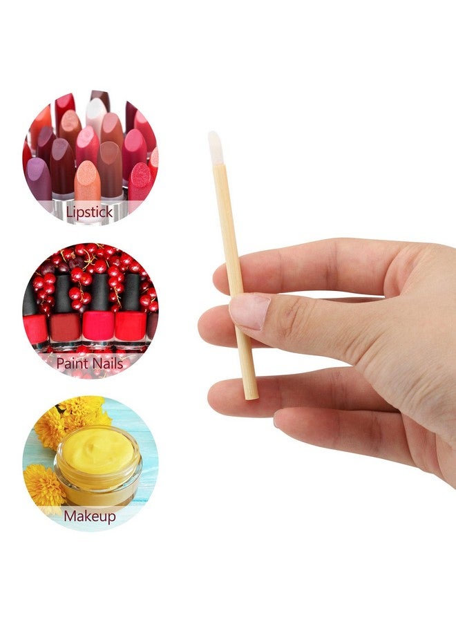 Tecbeauty 100Pcs Disposable Bamboo Mascara Wand And Lip Brush, Eyelash Brushes Eyebrow Extension Lipstick Applicators Makeup Brush Tool Kits（Black） - Image 4