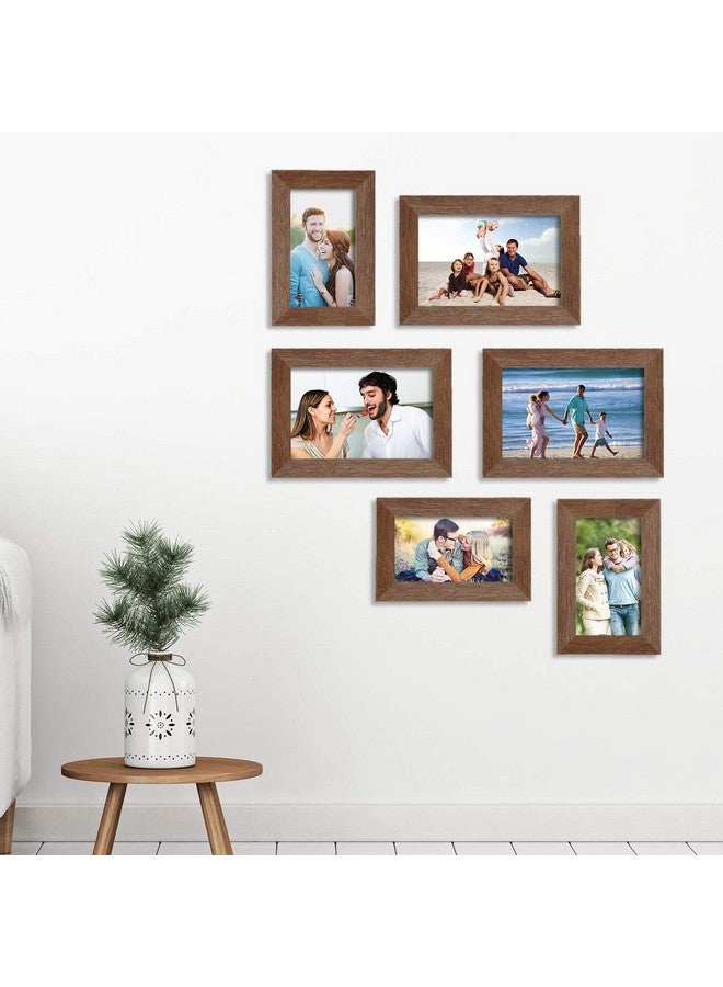 Art Street Classy Memory Wall Photo Frames - Set of 6 Photo Frames (3 Units of 4X6, 3 Units of 5X7) (Brown) - Image 3