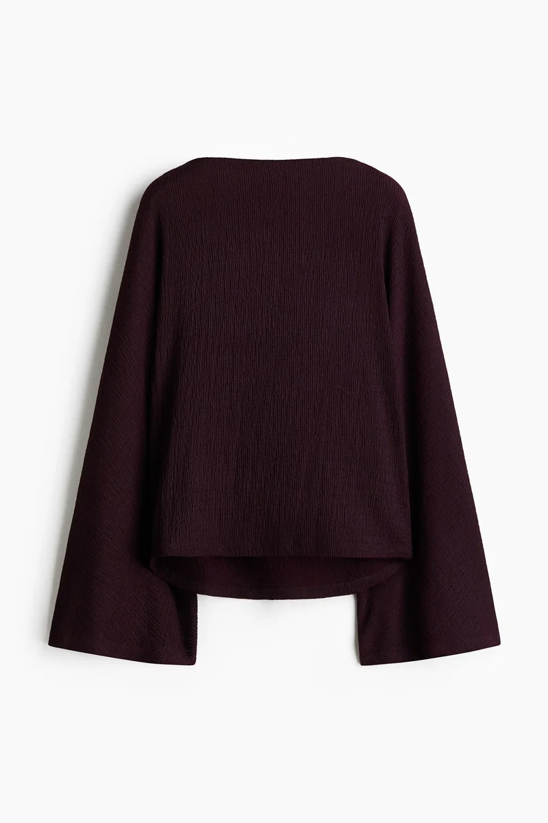 H&M Crinkled batwing-sleeved top