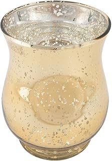 Fun Express Gold Mercury Hurricane Vases (2 pieces) Wedding and Home Decor - Image 1