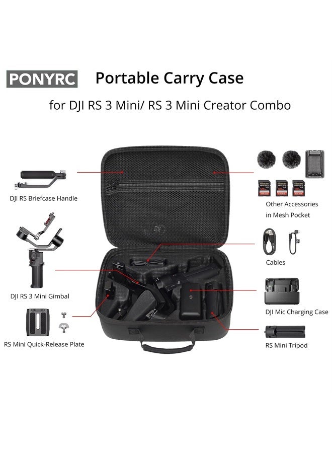 PONYRC حقيبة RS 3 ميني، حقيبة سفر محمولة مقاومة للماء لحقيبة الكتف لجهاز DJI RS 3 ميني/مجموعة RS 3 ميني كرييتور، ملحقات مثبت خفيف الوزن ثلاثي المحاور - Image 3