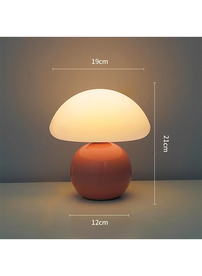 Small Mushroom Desk Lamp,Pink LED bedroom lamp with touch switch, Bedside usb warm light - Image 5