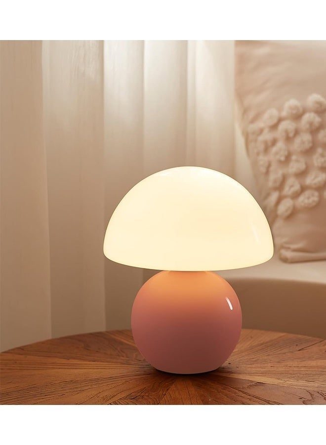 Small Mushroom Desk Lamp,Pink LED bedroom lamp with touch switch, Bedside usb warm light - Image 2