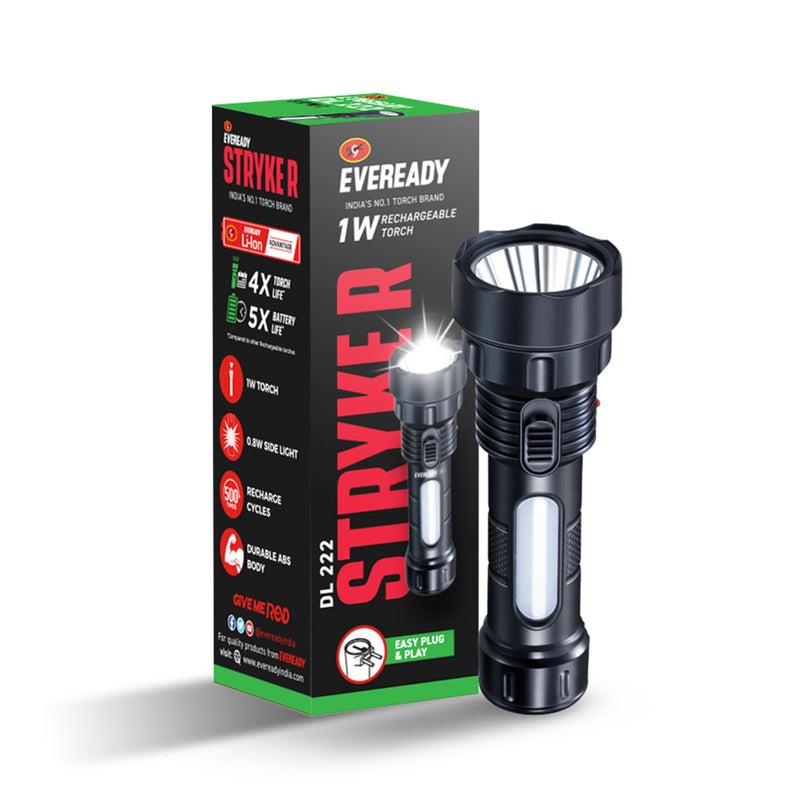 Eveready DL 222 1W Stryke Emergency Rechargeable LED Torch, Pack of 1 - Image 5
