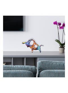SYOSI Creative Bull, Abstract Splash Color Artwork Bullfighting Statue, Simple Colorful Bullfight Sculptures, Nordic Style, Hollow Lucky Feng Shui Head up Cow, Bow Head ox, Chinese Zodiac Statue Crafts  - Image 5