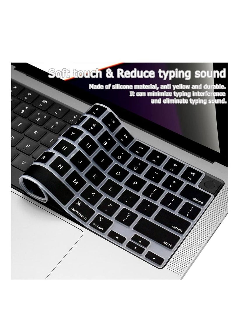 Premium Keyboard Cover Skin for 2024 MacBook Air Keyboard 15 inch M3 A3114 A2941 2023, Air 13.6" A3113 M2 A2681, MacBook Pro Keyboard Cover 14 16 inch M4 M3 M1 M2 A3112/A3401/A3185 A2992 A2918 A2779 A2442 A2991,Black - Image 2