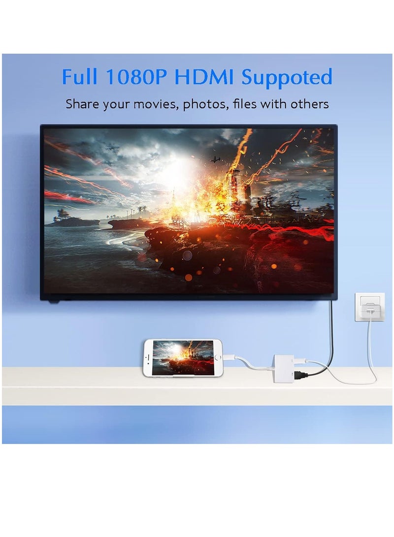 محول لايتنينج HDMI لايفون، وصلة معتمدة ابل، ايه في رقمي 1080P لمزامة الفيديو والصوت لهاتف ايفون 14/13/12/ 11/ SE /8 /7 /XR/X/8/7/XS - Image 2