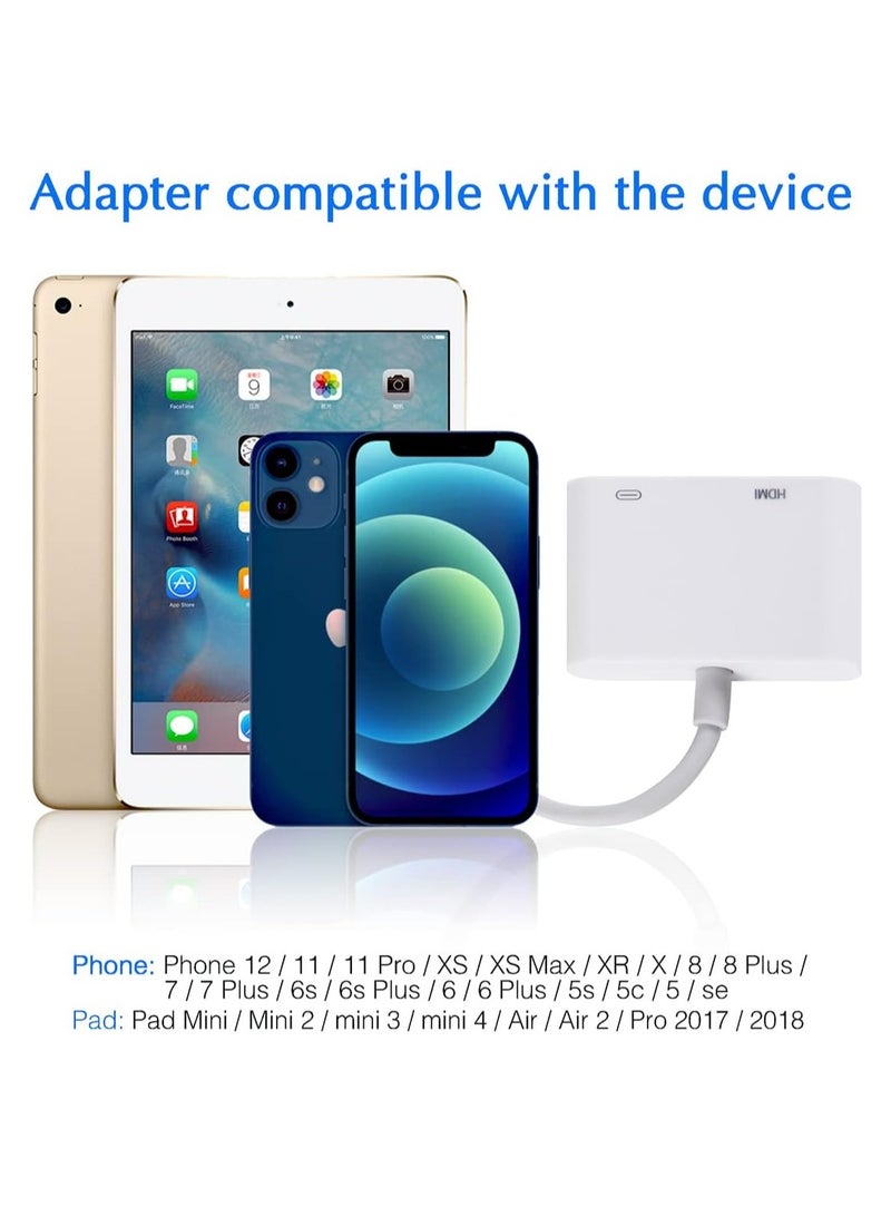 محول لايتنينج HDMI لايفون، وصلة معتمدة ابل، ايه في رقمي 1080P لمزامة الفيديو والصوت لهاتف ايفون 14/13/12/ 11/ SE /8 /7 /XR/X/8/7/XS - Image 5