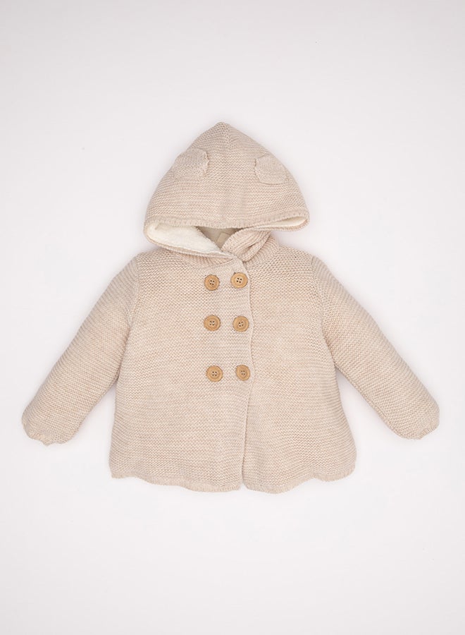 DeFacto BabyGirl Regular Fit Hooded Long Sleeve Tricot Cardigan  - Image 2