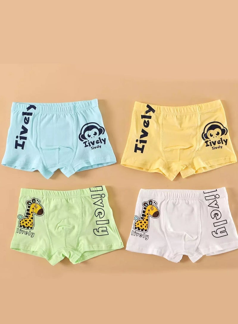 Toddler Boys 4pcs Letter & Cartoon Graphic Boxer Brief - Image 1