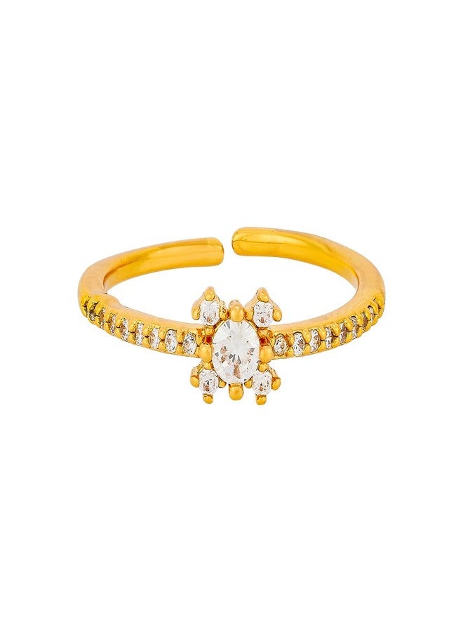 KUSHAL'S Fashion Jewellery White Gold Polished Copper Trendy Zircon Finger ring, Best for Casual Wear & Special Occasion - 455216 - Image 3