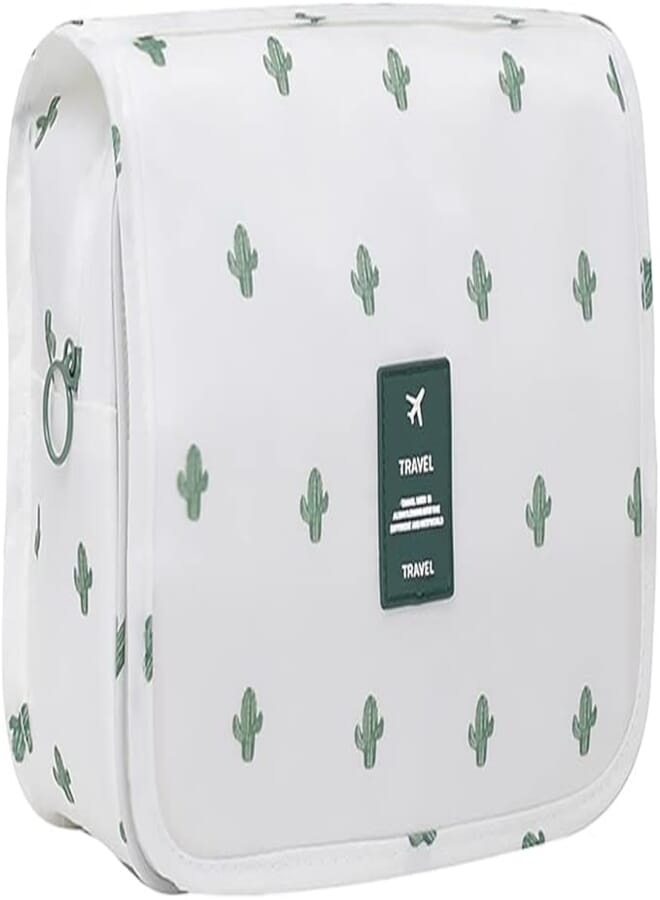 PHABULS Toiletry Bag Women Travel Makeup Organizer Detachable Cosmetic Bag Folding Travel Storage, A-cactus, Western Style